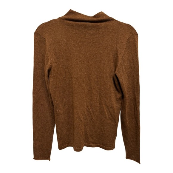 Esqualo Wool Blend Brown Mock Neck Sweater Size Small NWT Layering Minimalist - Picture 4 of 6